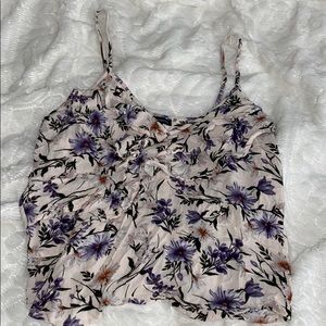 American Eagle ruffled floral tank top